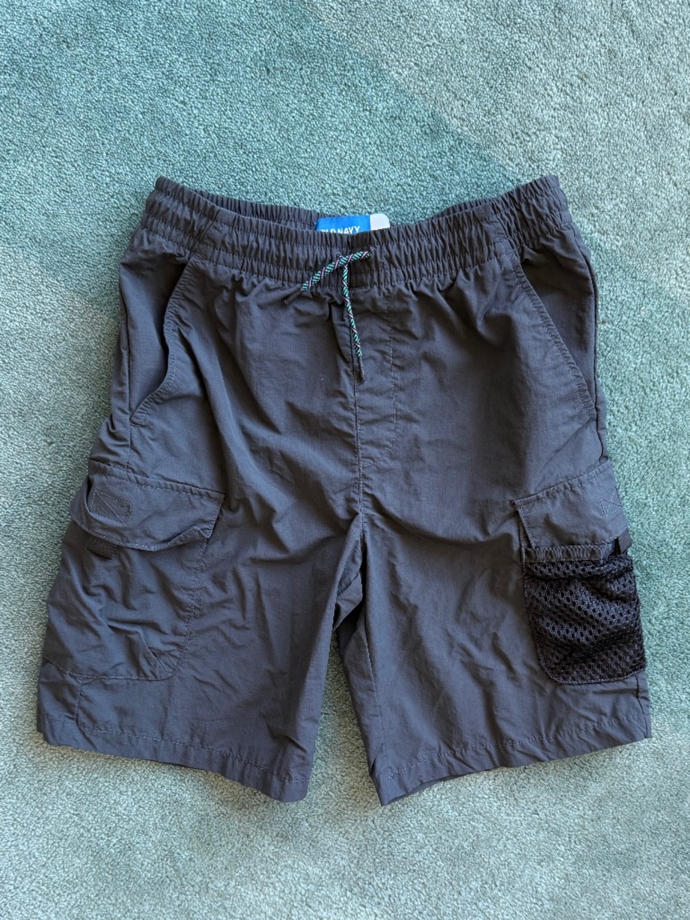 Boys Charcoal Quick-Dry Cargo Shorts with Mesh Pocket | Lightweight Outdoor